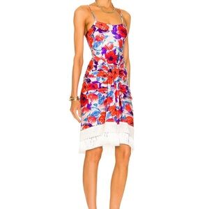 Floral Sleeveless Dress with Lace Hem
